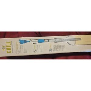 Host Chill Cooling Pour Spout Wine Chiller Aerator and Preserver Blue White